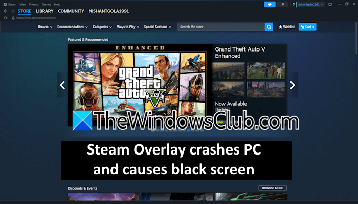 Steam Overlay crashes PC