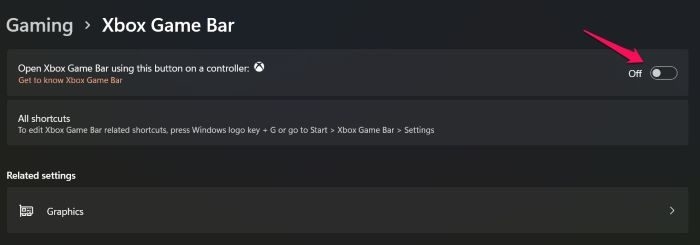 Disable Xbox Game Bar